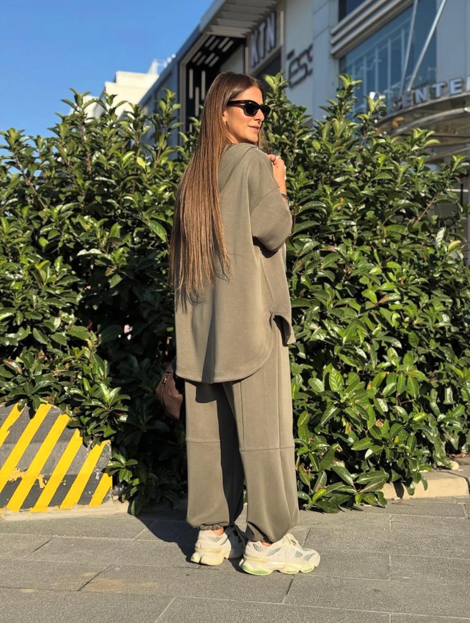 Set long sweater olive