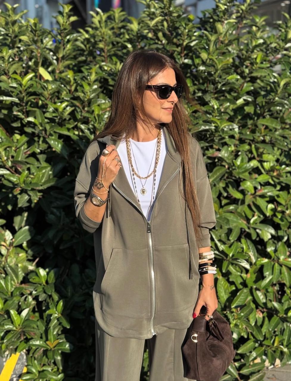 Set long sweater olive