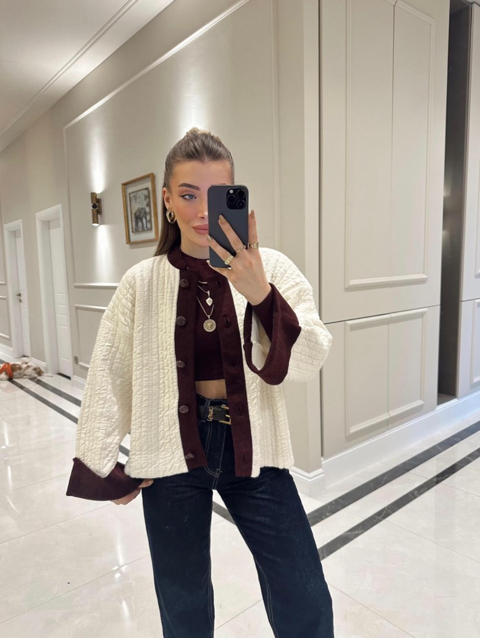 Cardigan burgundy line