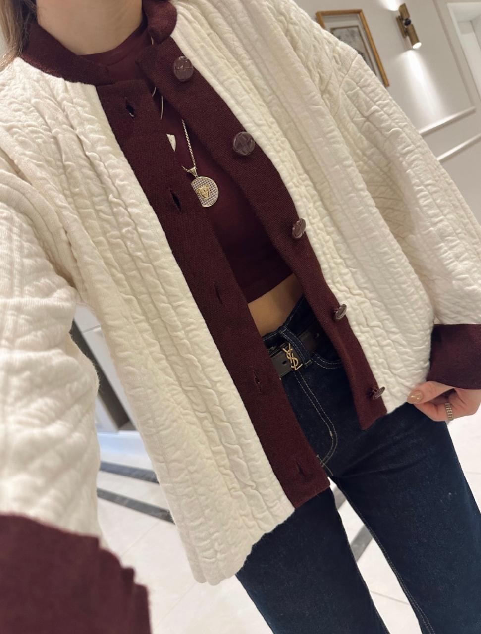 Cardigan burgundy line