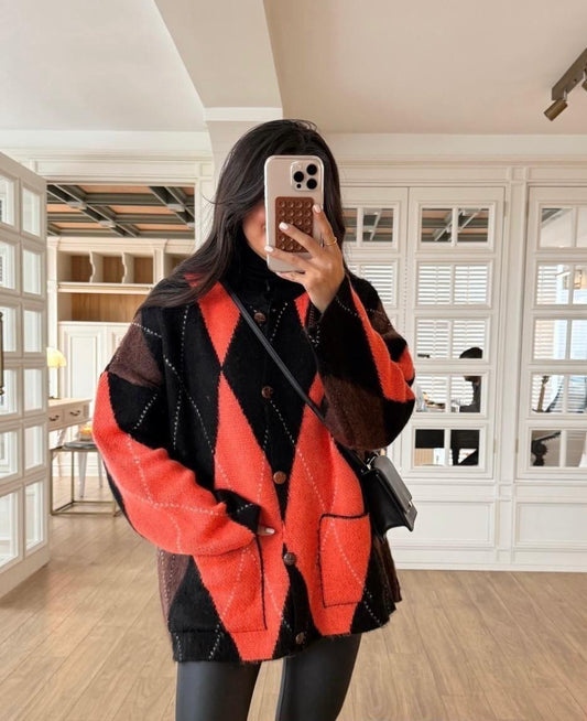 Women cardigan Mit orange