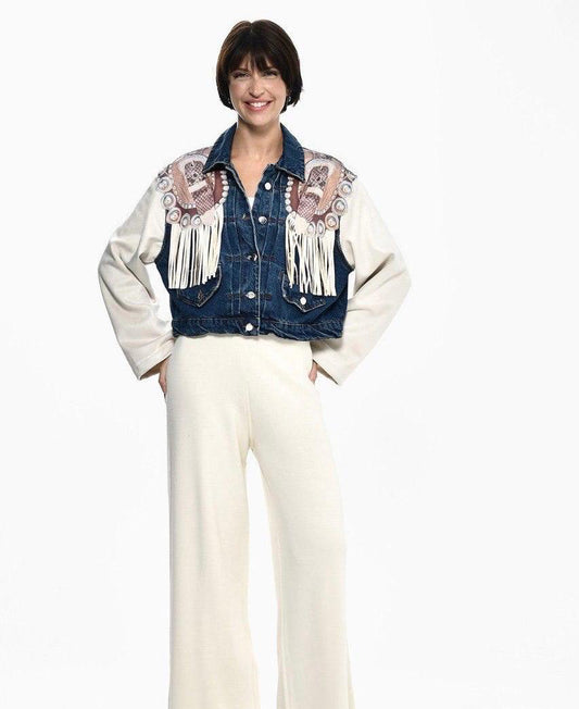 Jacket Denim Fringes Dq