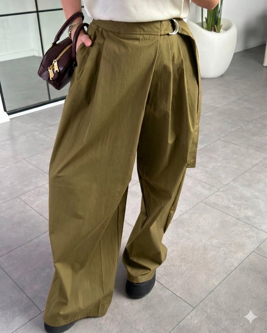 Pants olive wide leg