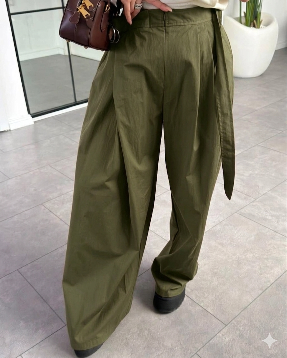 Pants olive wide leg