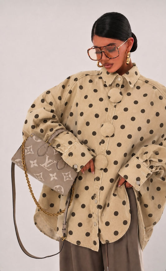 Shirt polka beige