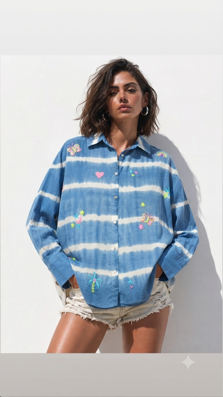 Shirt tie die blue