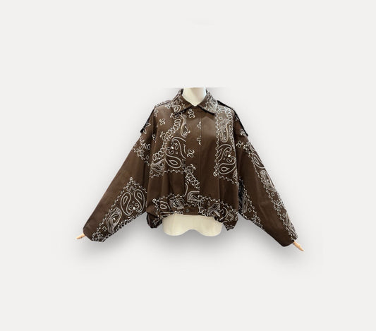 Jacket bandana bomber brown