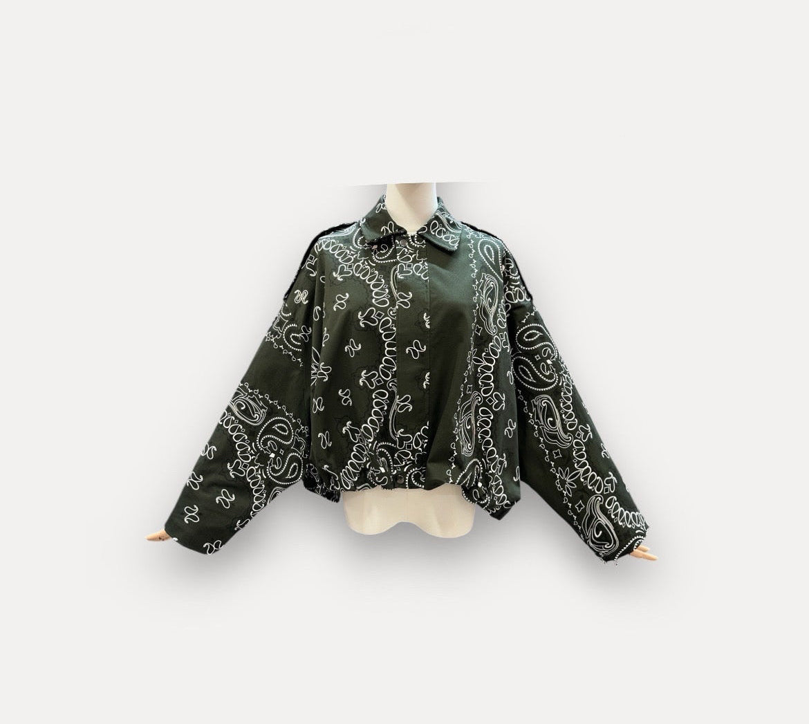 Jacket bandana bomber olive