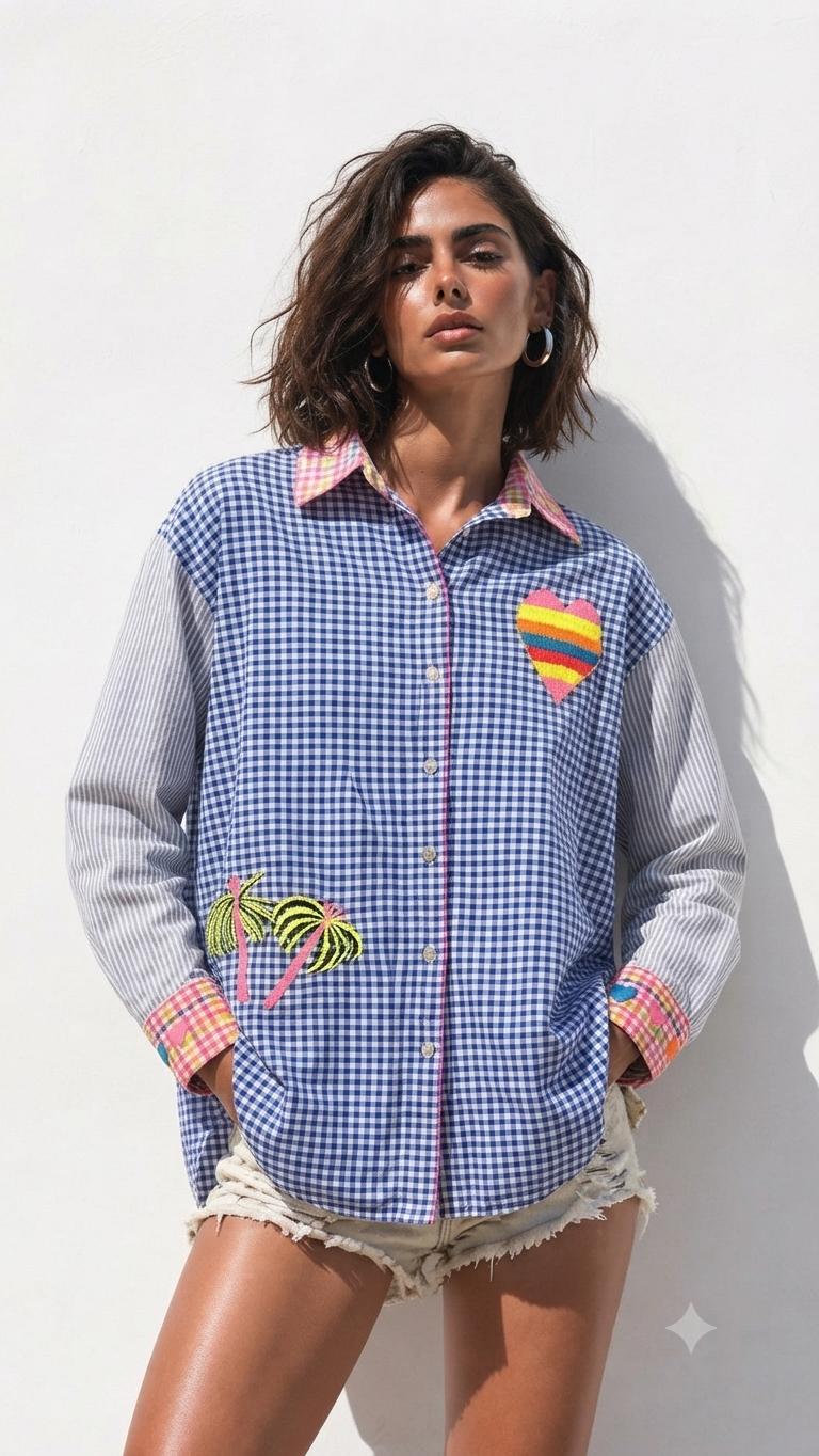 Shirt pattern checkred