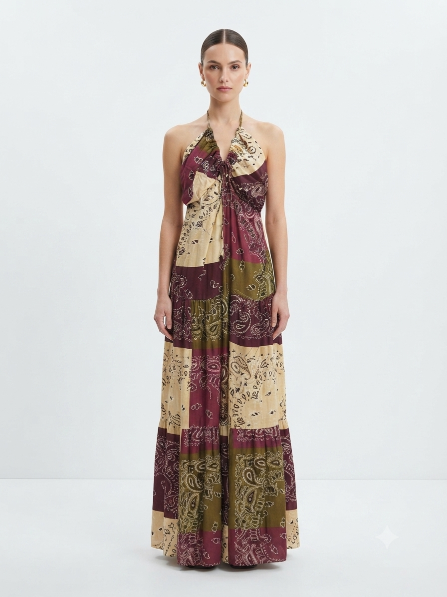 Bandana dress eggplant