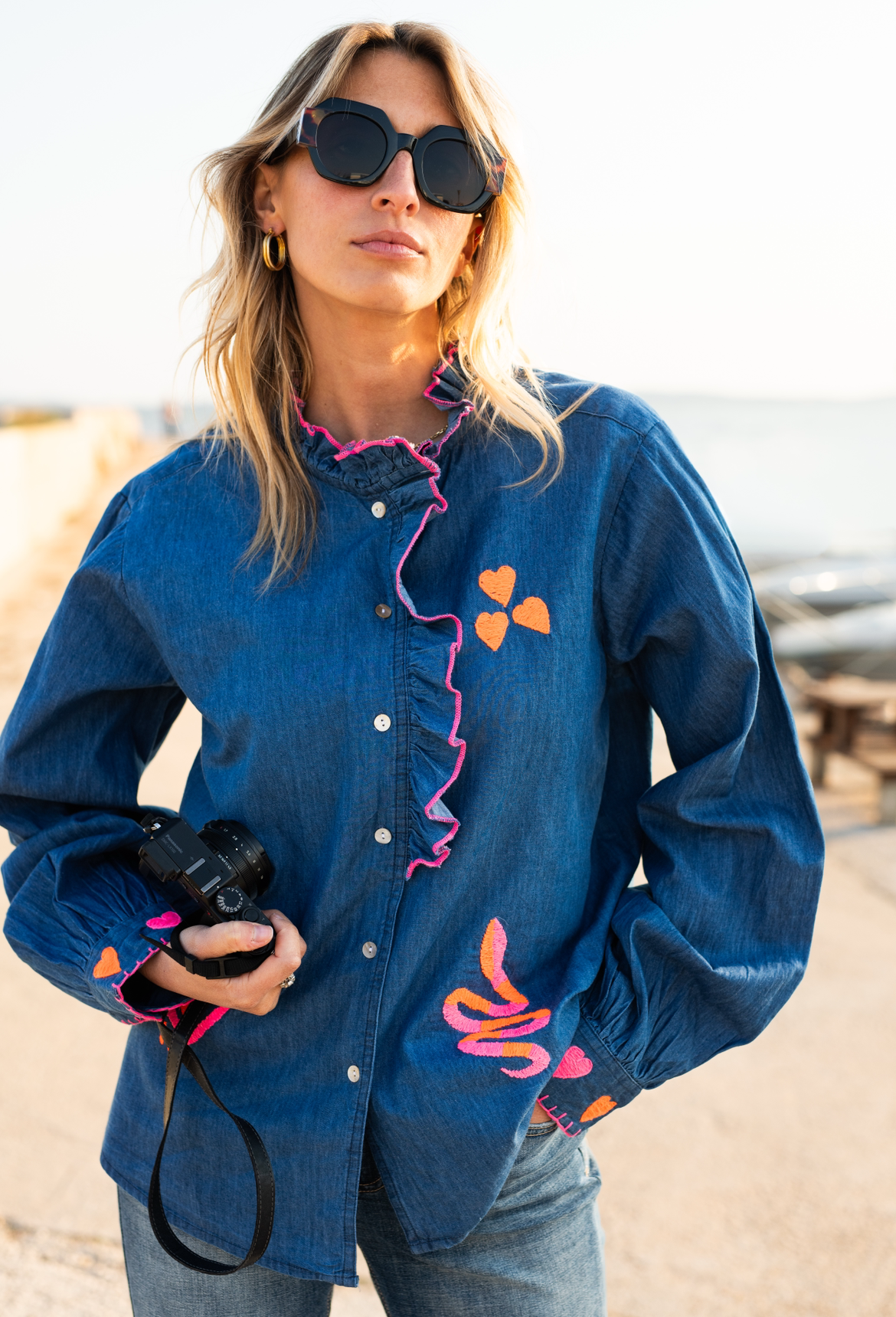 Shirt denim hearts