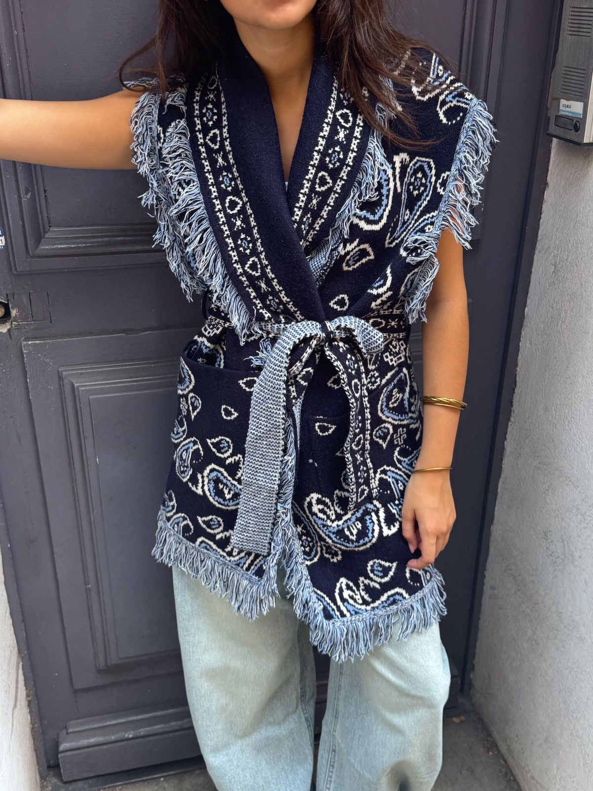 Bandana Vest Navy Blue