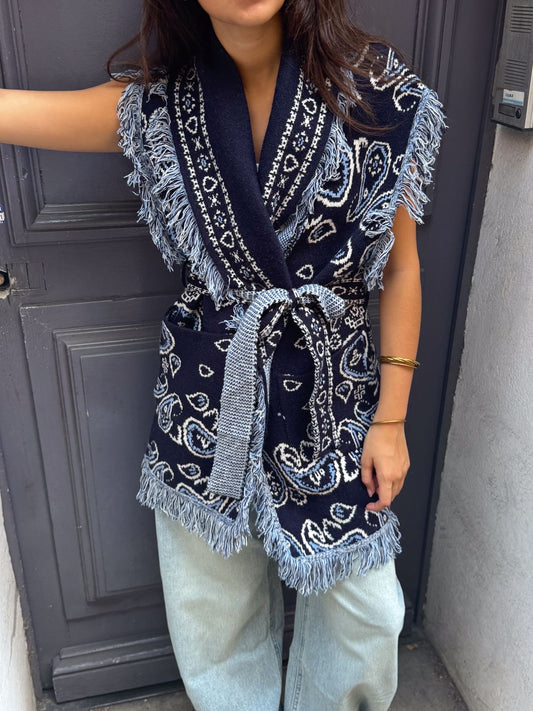 Bandana Vest Navy Blue