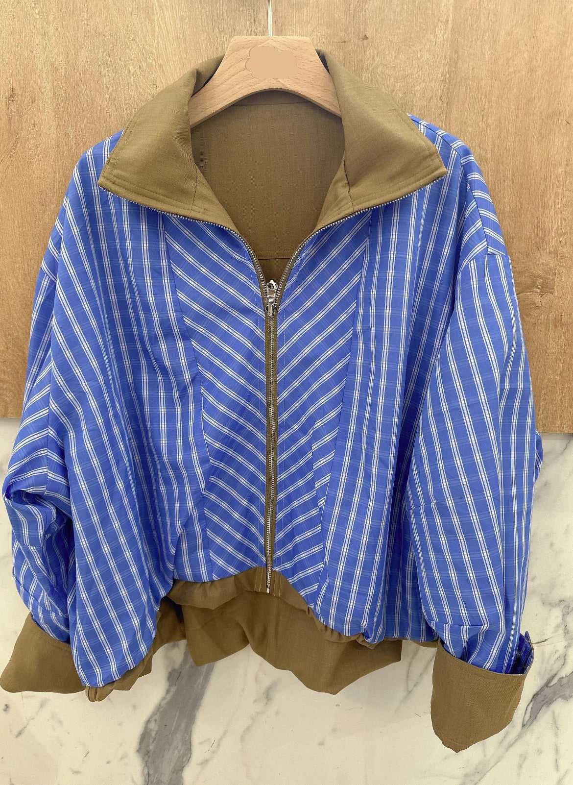 Jacket double face cafe blue