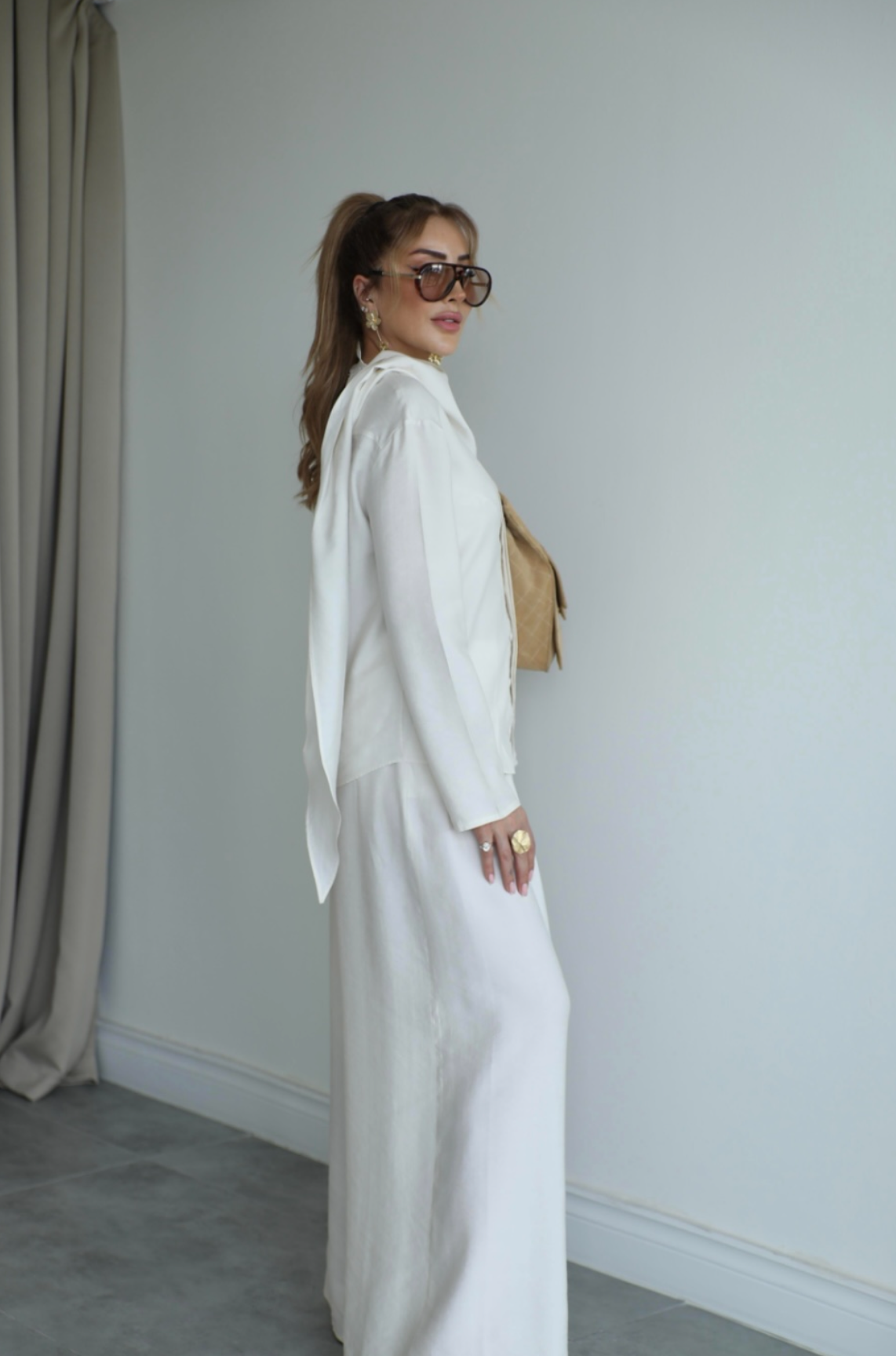 Set offwhite scarf attached