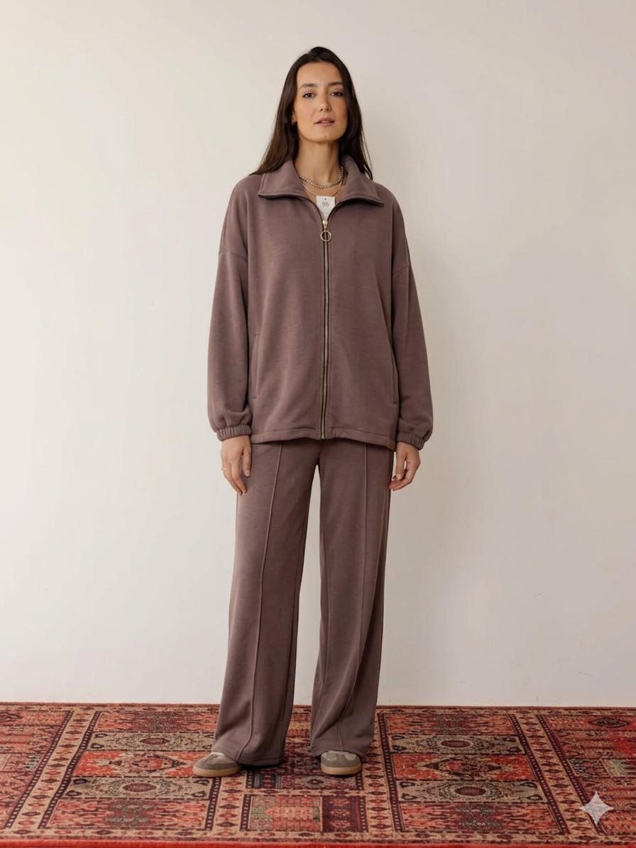 Set brown soft fabric