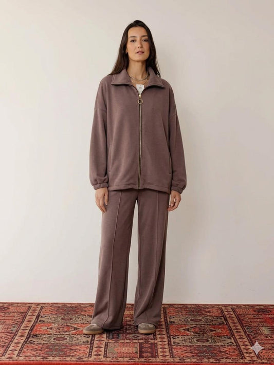 Set brown soft fabric