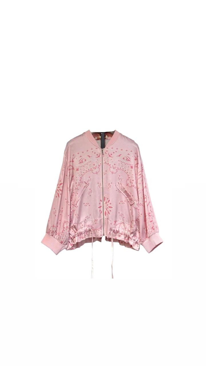 Bandana zipper jacket aroma pink