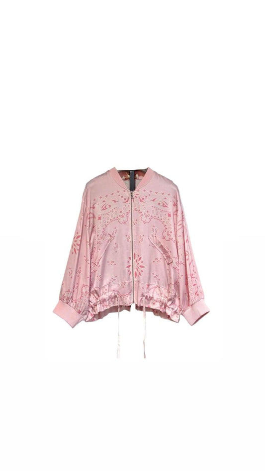 Bandana zipper jacket aroma pink