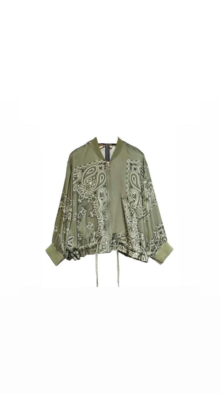 Bandana zipper jacket aroma olive