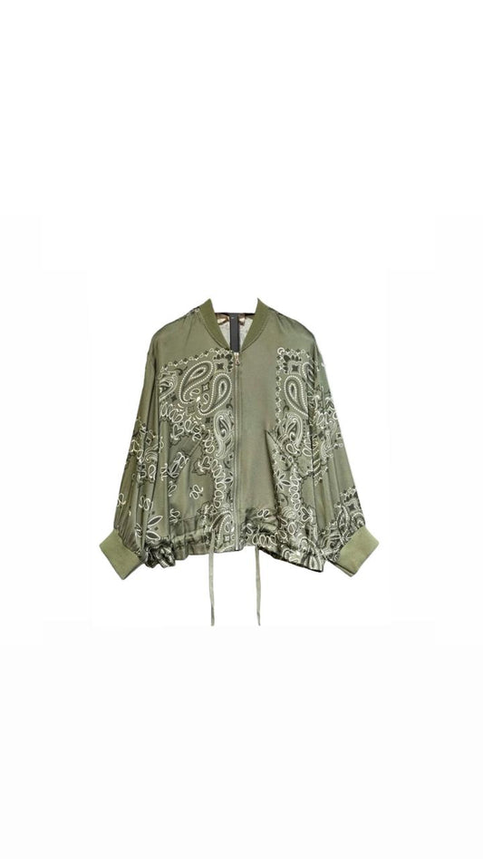 Bandana zipper jacket aroma olive
