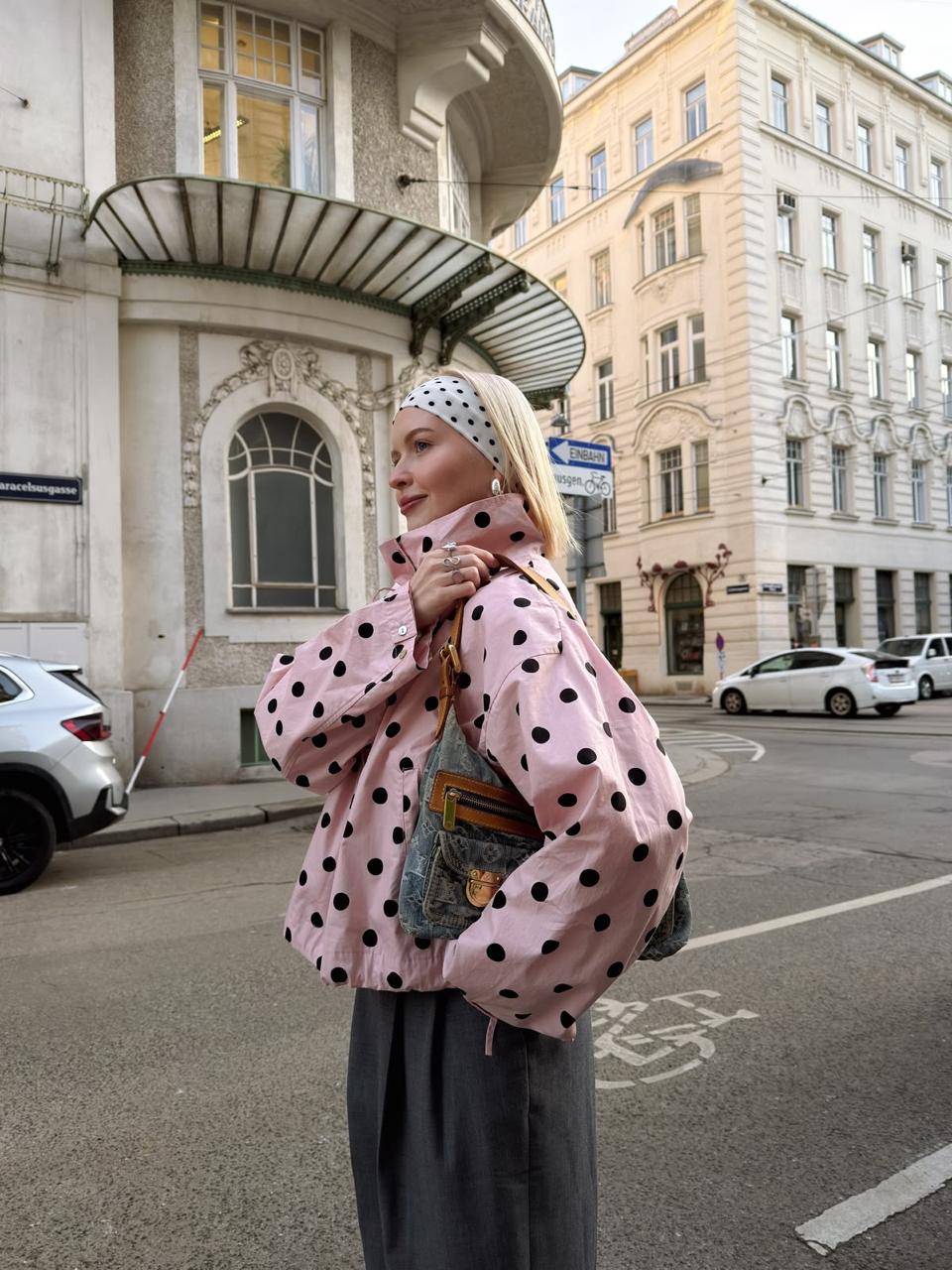 Jacket polka pink
