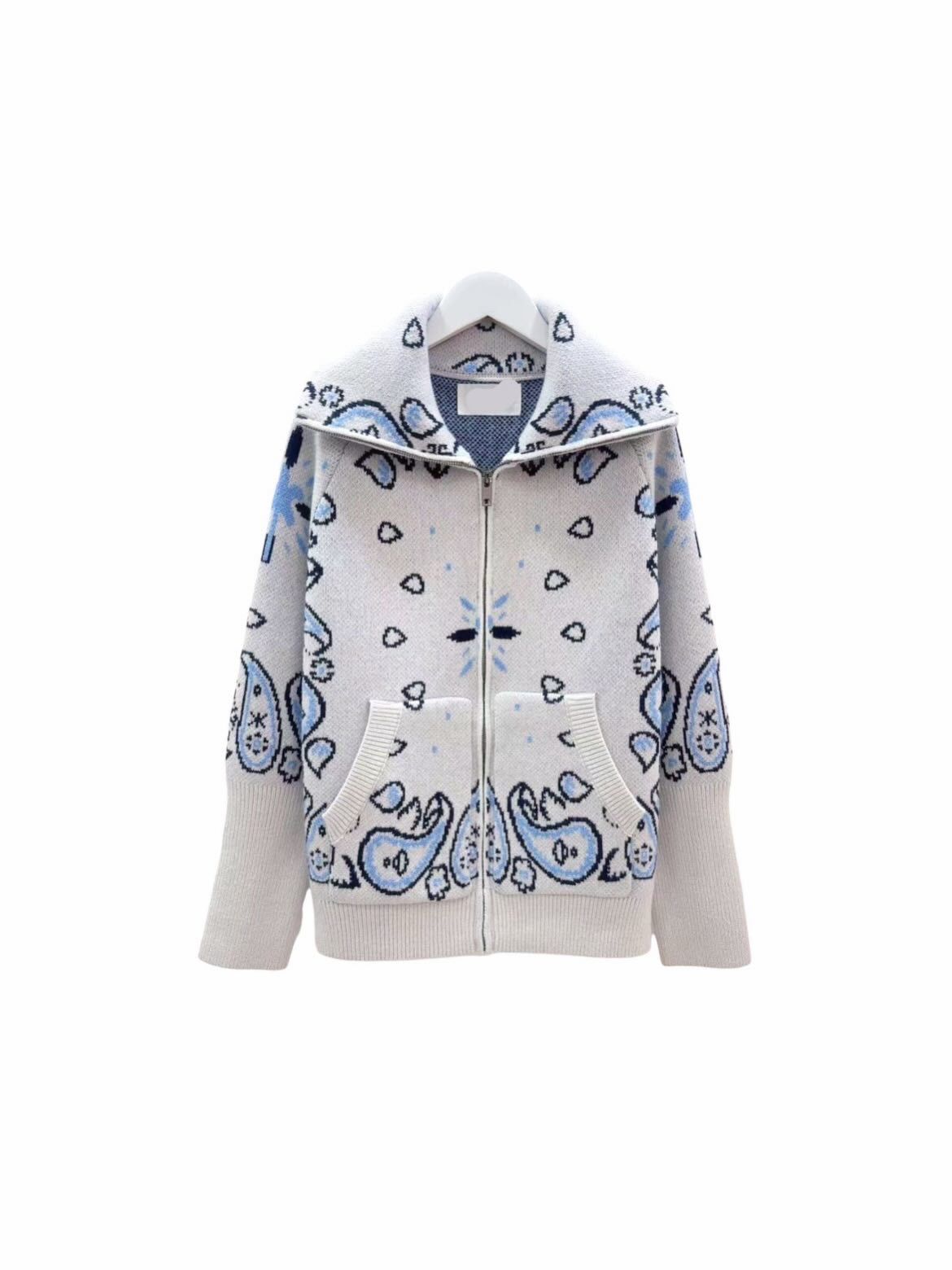 Bandana zipper grey mix