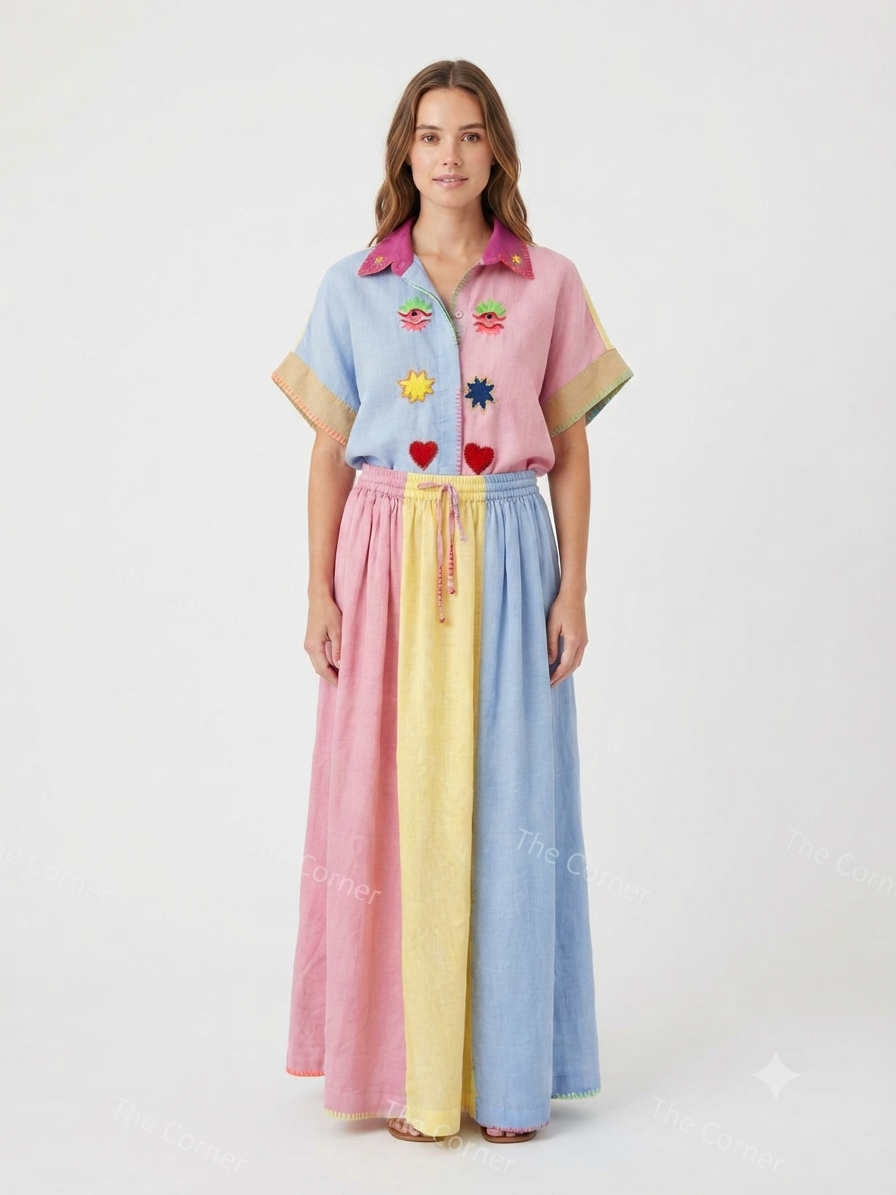 Set shirt + skirt multicolor