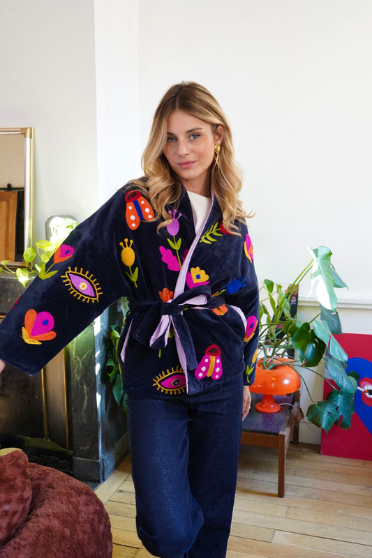 Jacket Navy corner pattern