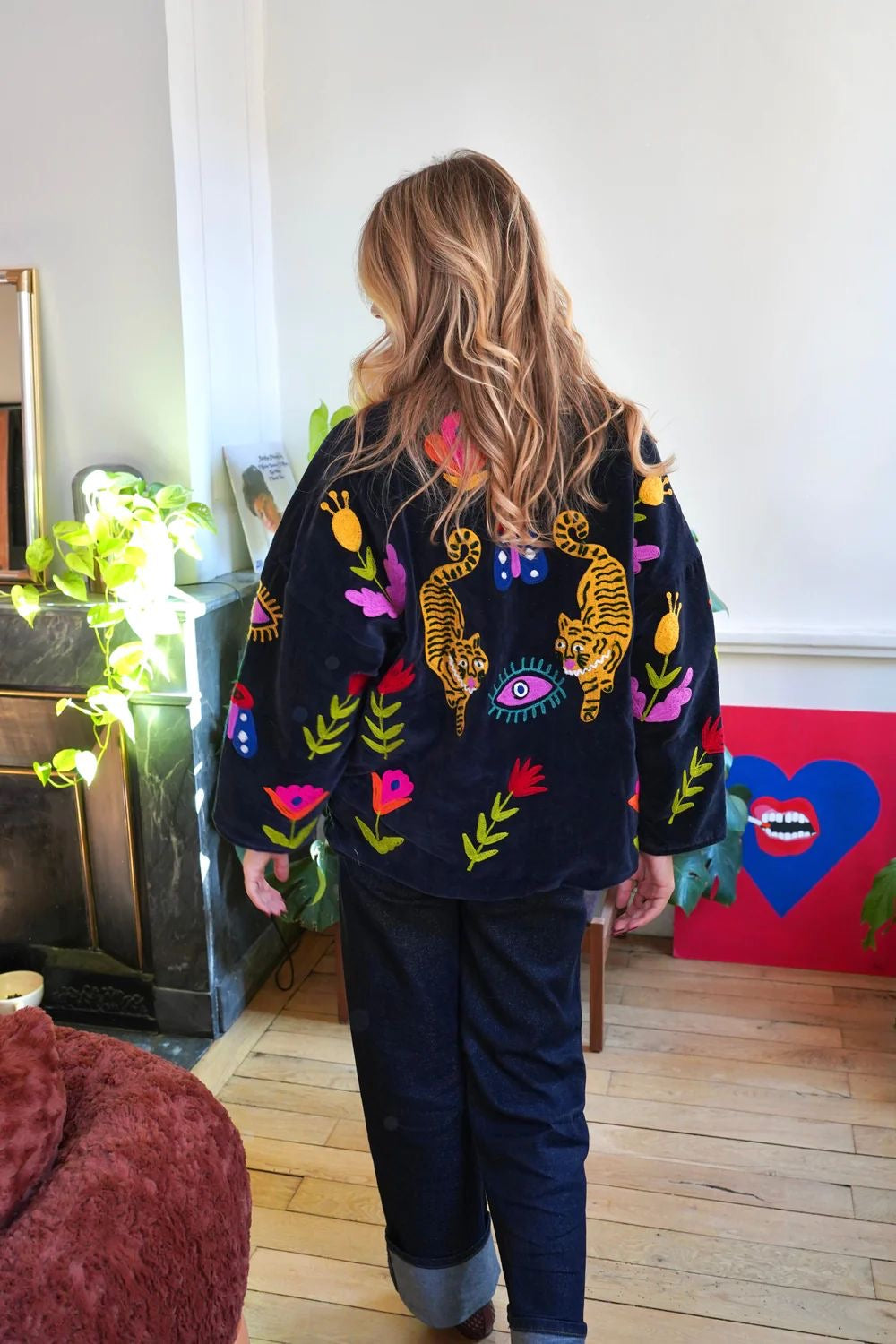 Jacket Navy corner pattern