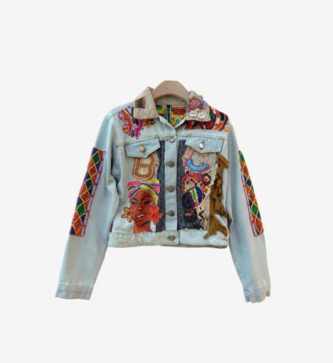 Jacket denim Indian embroidery