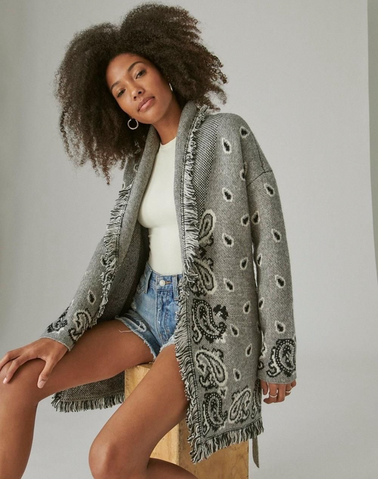 Bandana cardigan Light Grey