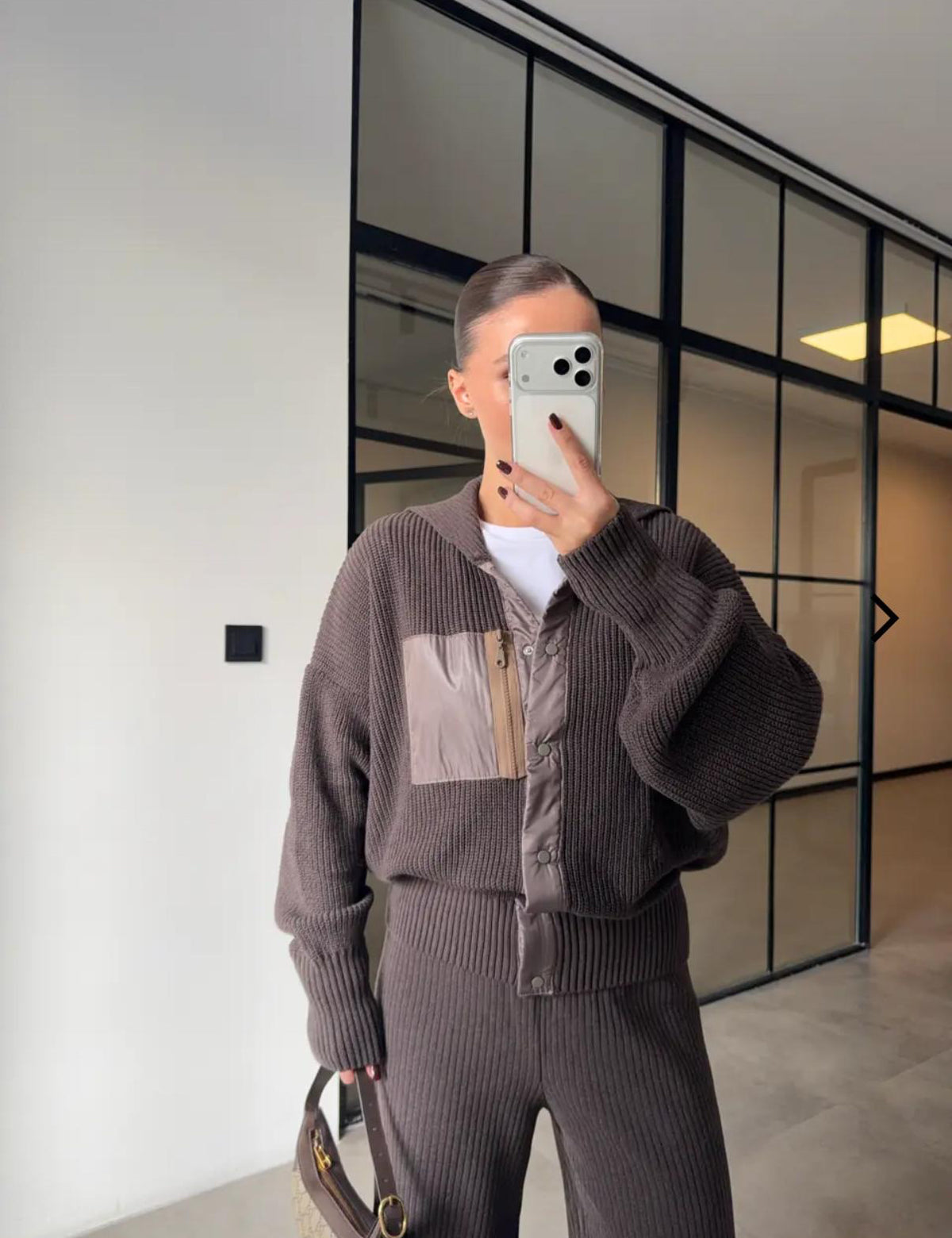 Set knit light brown