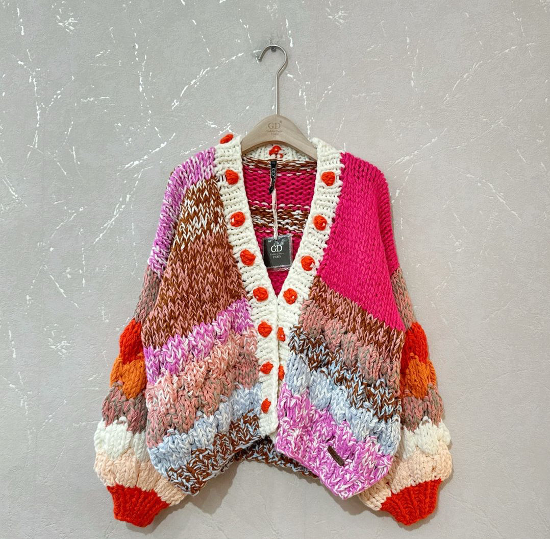 Cardigan crochet colorful