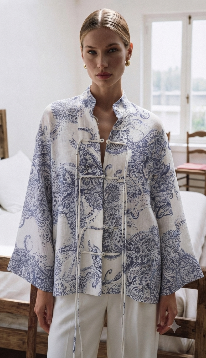 Shirt tang blue dior pattern