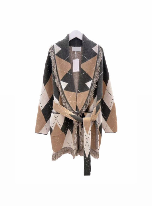 Cardigan argyle olive