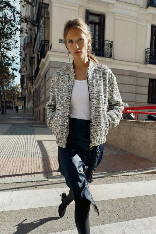 Jacket sequins silver