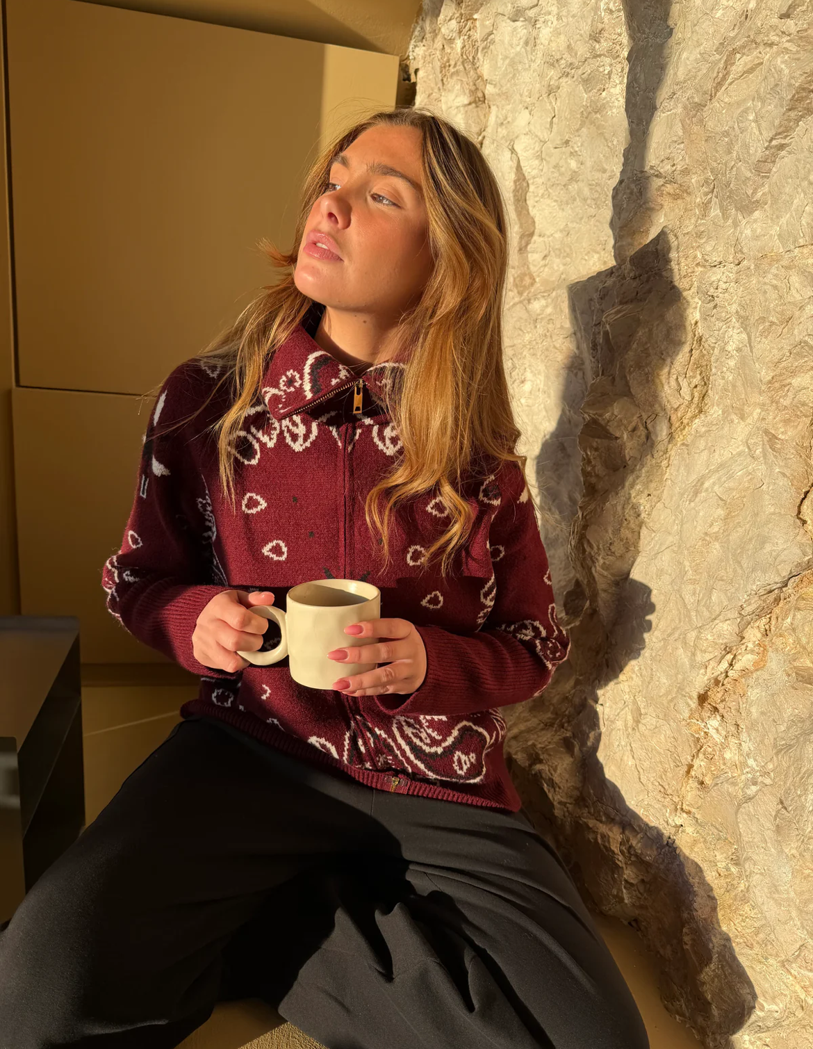 Bandana Zipper Burgundy