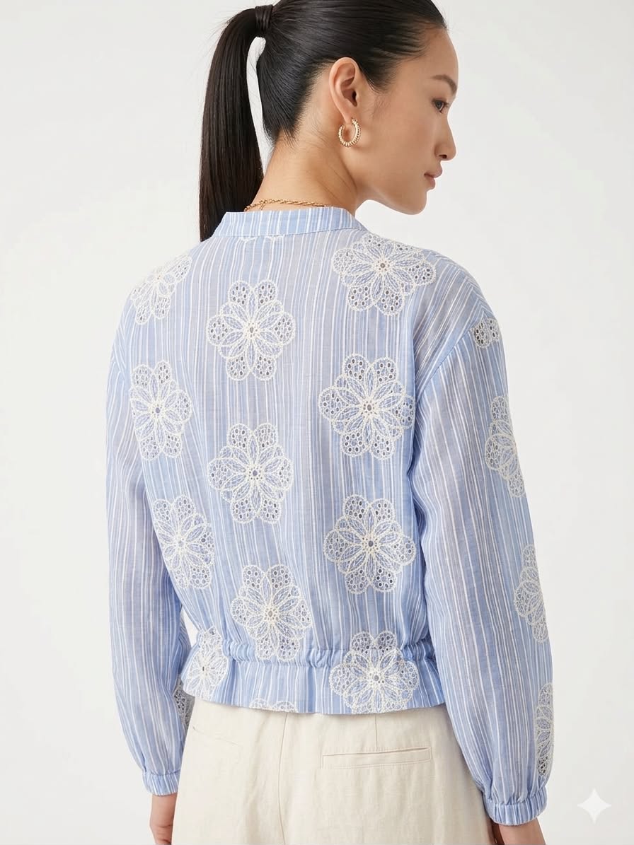 Shirt embroidery blue