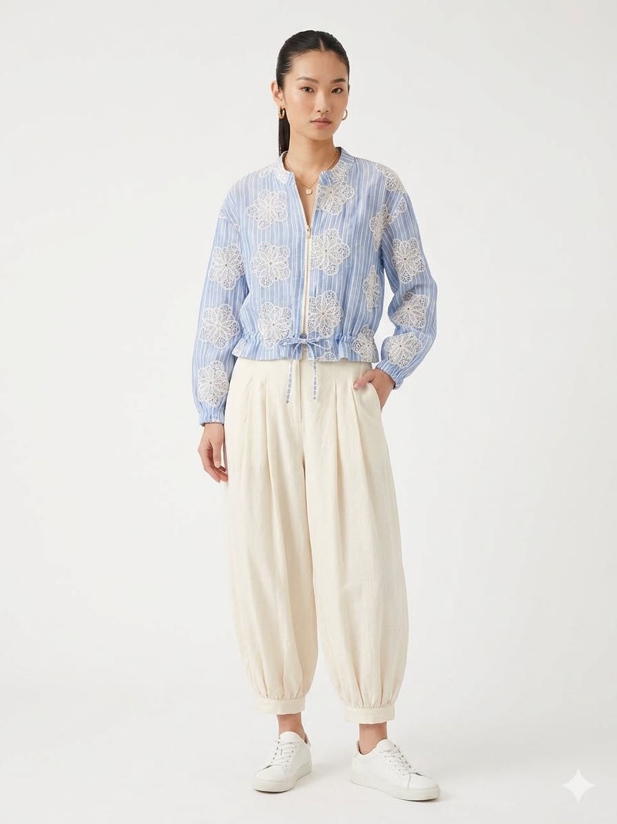 Shirt embroidery blue