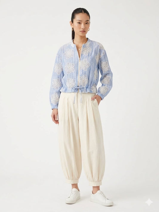 Shirt embroidery blue
