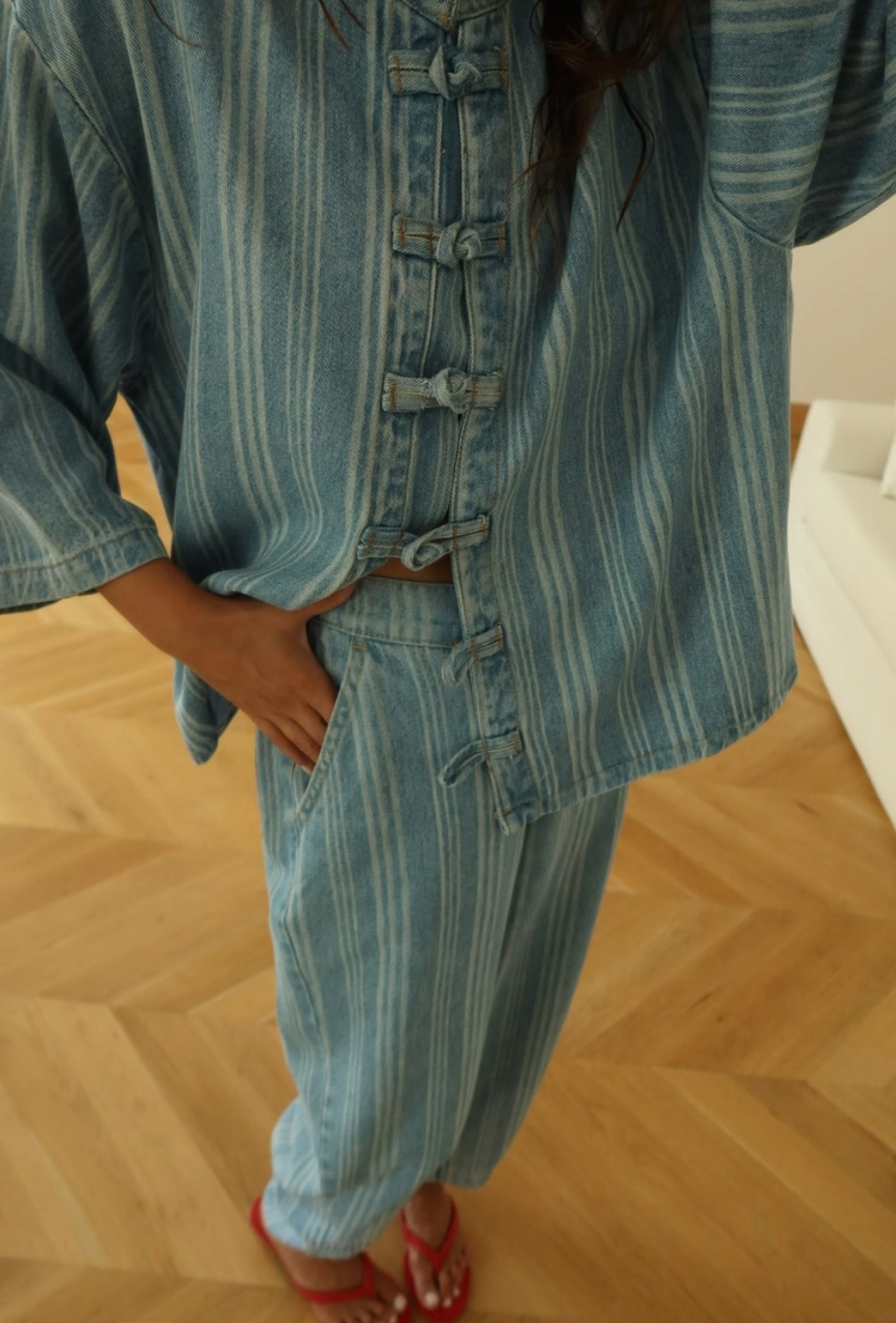 Set denim tang stripe