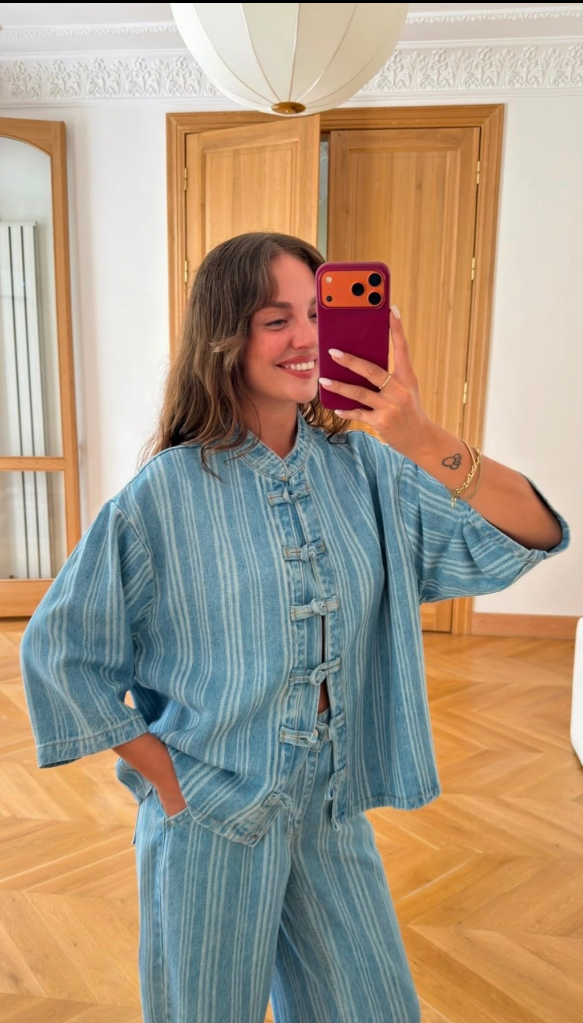 Set denim tang stripe