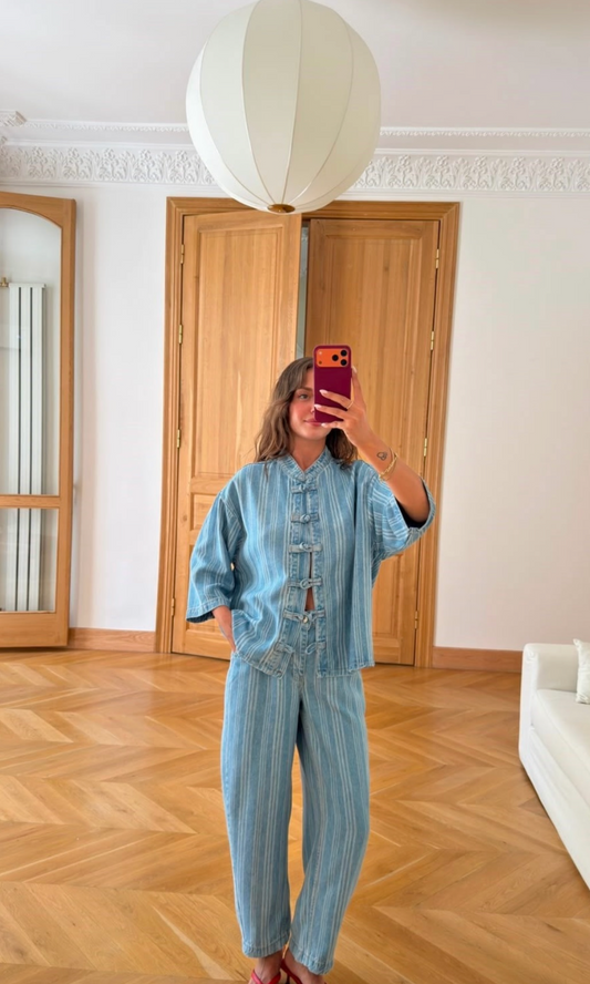Set denim tang stripe