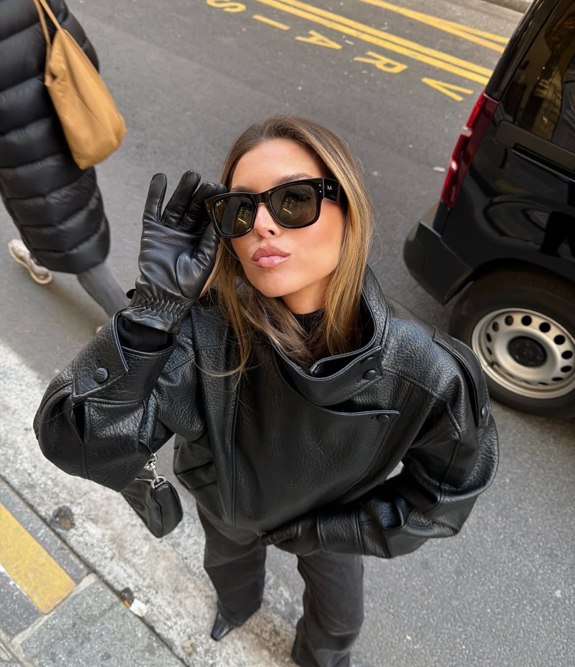 Jacket leather black