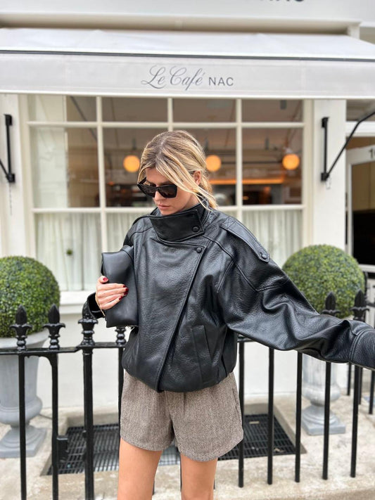 Jacket leather black