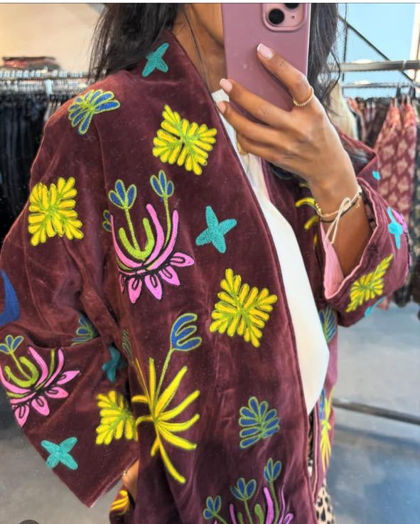 Jacket Embroidered Burgundy
