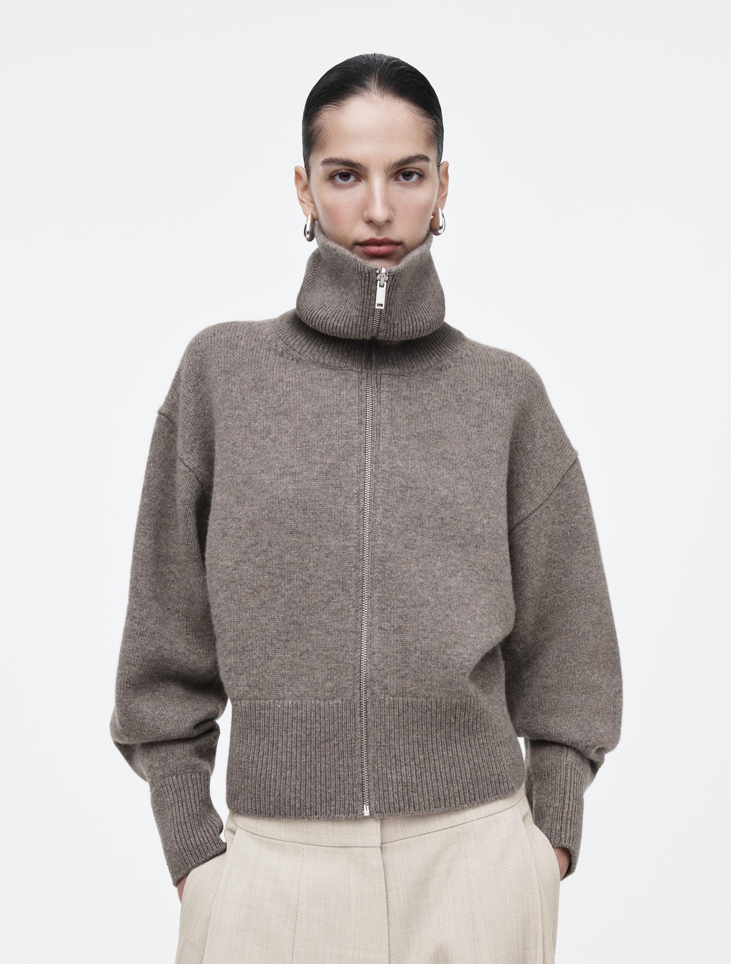 Cardigan Knit zipper