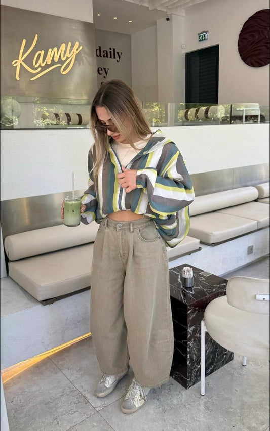 Jacket bomber stripe green