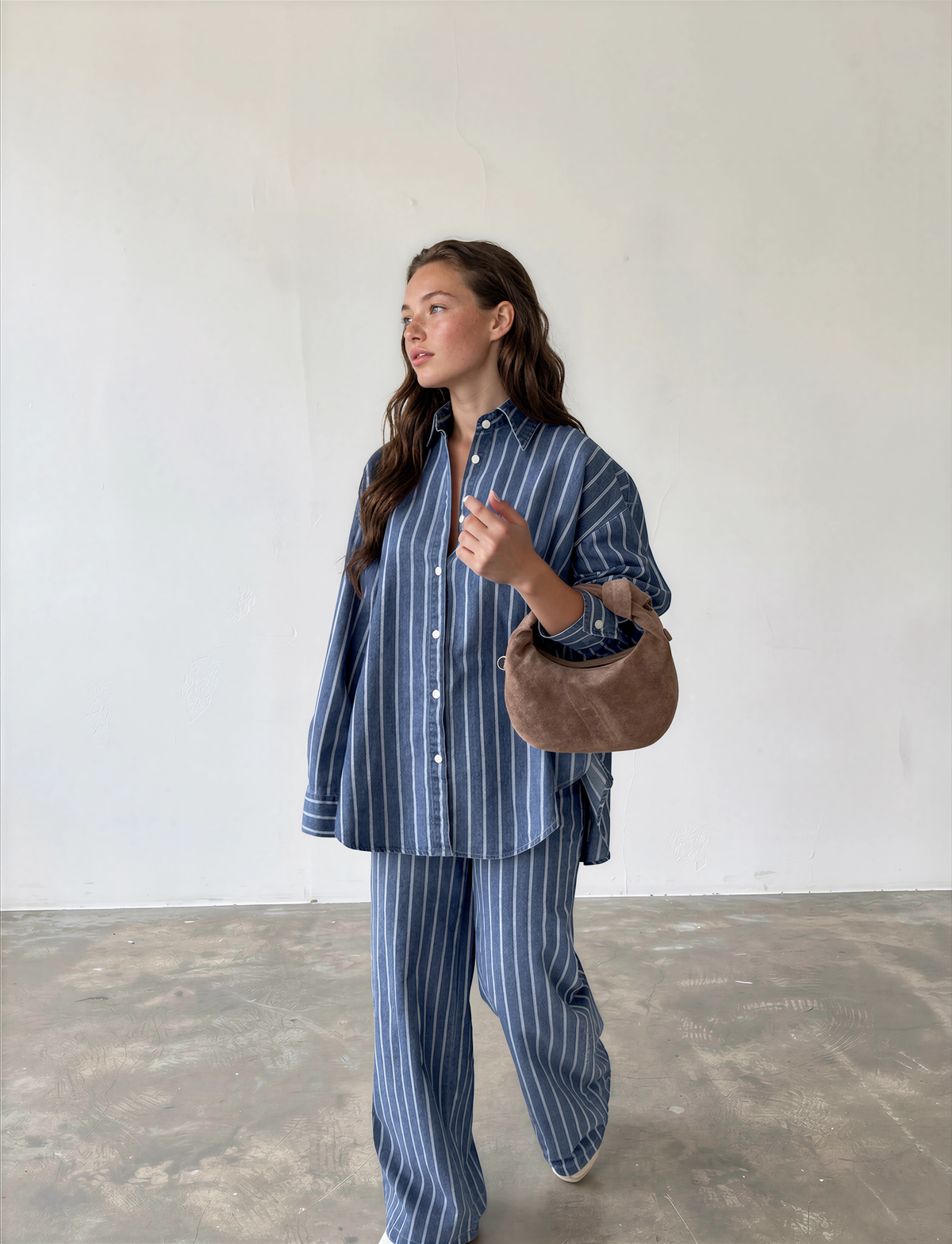 Set stripe blue navy side buttons